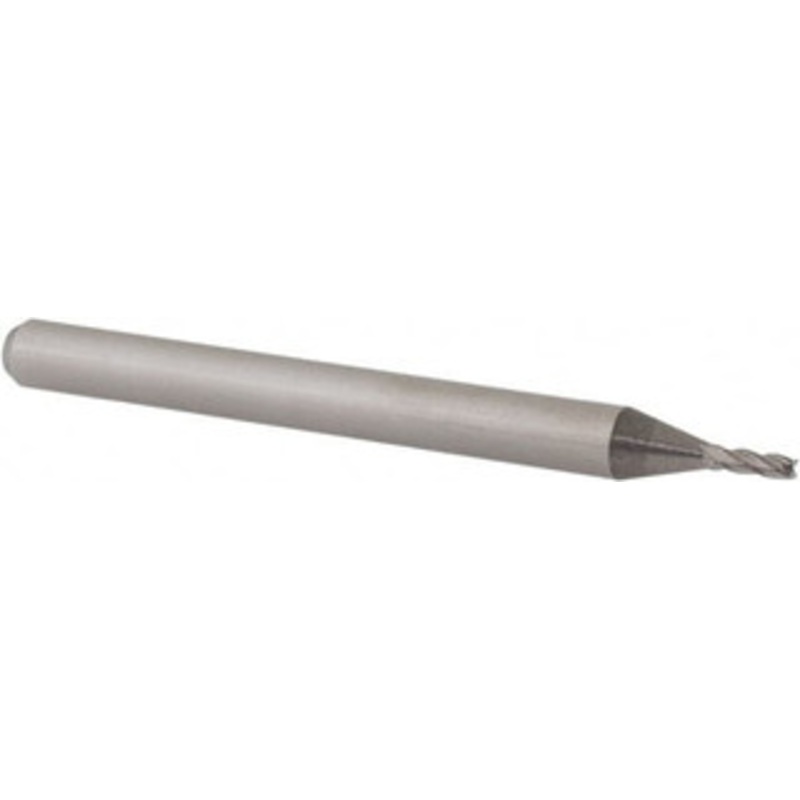 Accupro 0.042, 0.126 LOC, 1/8 Shank Diam, 1-1/2 OAL, 4 Flute, Solid Carbide Square End Mill Single End, Uncoated, Spiral Flute, 30 Helix, Centercutting, Right Hand Cut, Right Hand Flute, Series Miniature 6501936 – 62777735