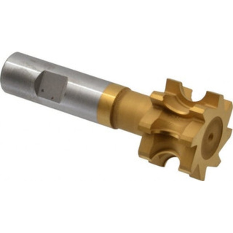 Whitney Tool 1/4 Radius, 1-1/2 Cut Diam, 1/2 Circle Diam, 1 Cut Width, 3/4 Shank, Concave Radius Cutter High Speed Steel, TiN Finish, 4 OAL, 8 Teeth, Profile Ground, Weldon Flat 15366 – 00069955