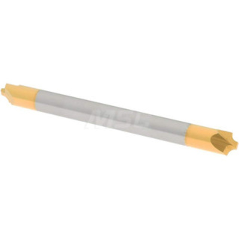 Accupro 0.04 Radius, 1/8 Diam, 2 Flute Solid Carbide Corner Rounding End Mill Double End, TiN Finish, 1-1/2 OAL, 1/8 Shank Diam 12179317 – 01176981
