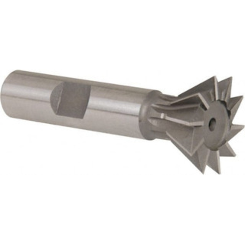 Whitney Tool 60 1 Cut Diam, 7/16 Cut Width, High Speed Steel Dovetail Cutter Uncoated, 1/2 Shank Diam, 2-1/2 OAL, 10 Teeth, Weldon Flat 10271 – 05041314