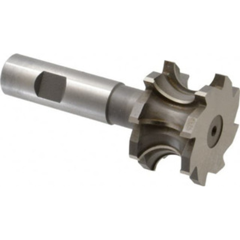 Whitney Tool 3/8 Radius, 1-7/8 Cut Diam, 3/4 Circle Diam, 1-1/4 Cut Width, 3/4 Shank, Concave Radius Cutter High Speed Steel, Uncoated, 4 OAL, 8 Teeth, Profile Ground, Weldon Flat 10368 – 00070003