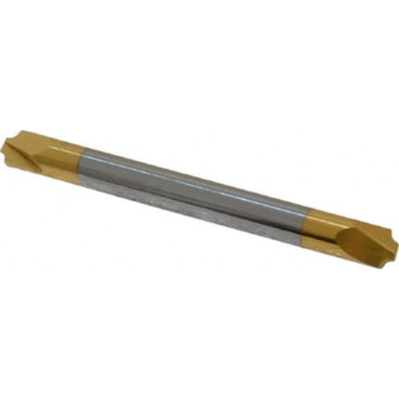 Accupro 0.046 Radius, 3/16 Diam, 2 Flute Solid Carbide Corner Rounding End Mill Double End, TiN Finish, 2 OAL, 3/16 Shank Diam 12179318 – 01176999