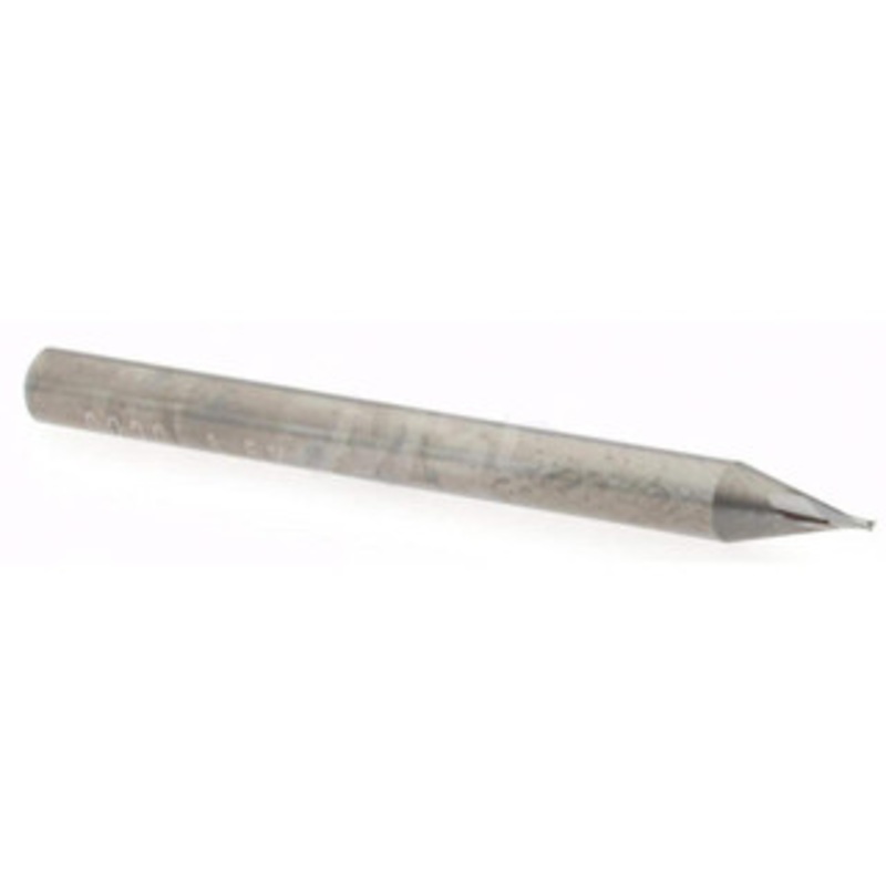 Accupro 0.022, 0.035 LOC, 1/8 Shank Diam, 1-1/2 OAL, 2 Flute, Solid Carbide Square End Mill Single End, Uncoated, Spiral Flute, 30 Helix, Centercutting, Right Hand Cut, Right Hand Flute, Series Miniature 6500273 – 37290541