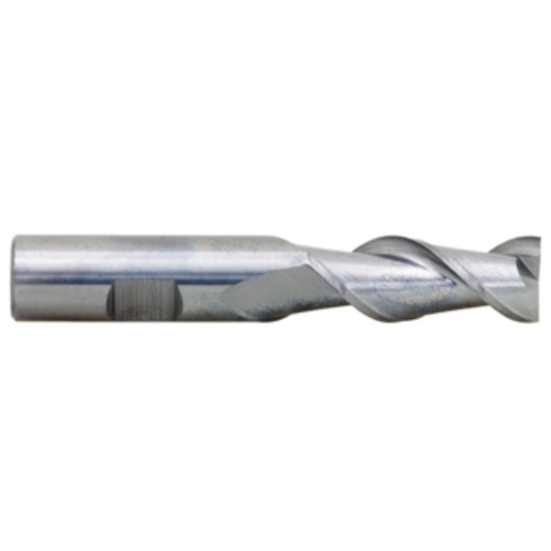 Weldon Ski-Carb 2 Flute Solid Carbide Single End Mill For Aluminum, 3/8 Size/Shank Diameter, 2-1/2 OAL