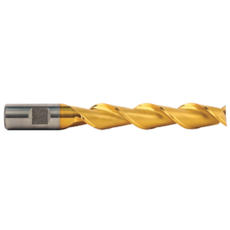 Weldon Ski-Kut 2 Flute H.S.S. TiN Coated Roughing End Mill, 7/8 Size, 7/8 Shank Diameter, 3-1/2 Length of Cut, 5-3/4 Overall Length