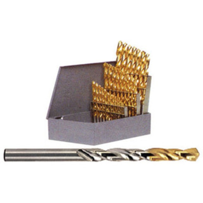 YG-1 Gold P-Coated H.S.S. Steel Jobber Length Drills Set, 135 Split Point Right Hand, A to Z, 26 Pcs, P-Drill Set – P139