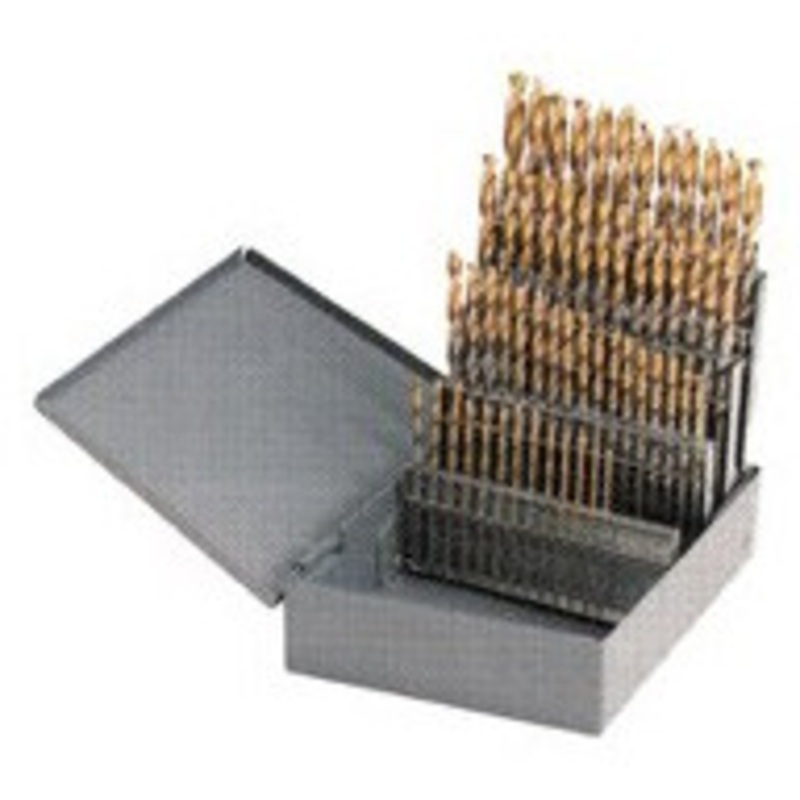 YG-1 Gold Tin-Coated HSS & Cobalt Drill Set, Jobbers Length, D2GP187SET, 56 pcs., Size 1-56 – GP-187
